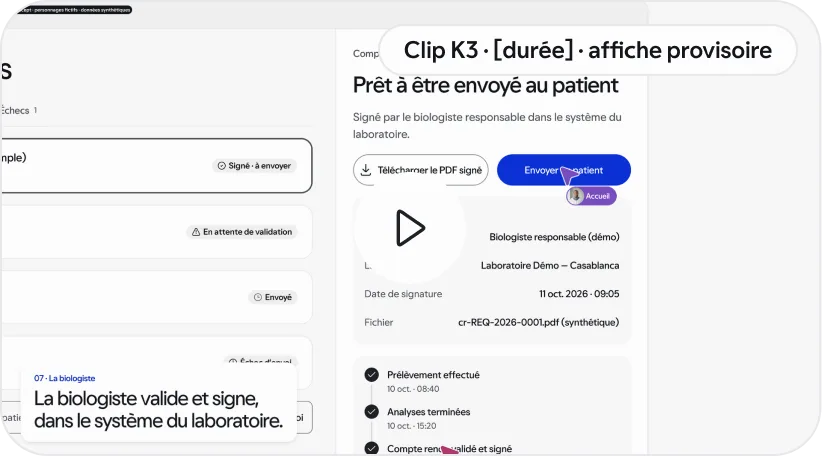 Affiche du clip K3 : le compte rendu signé, prototype aux données synthétiques.